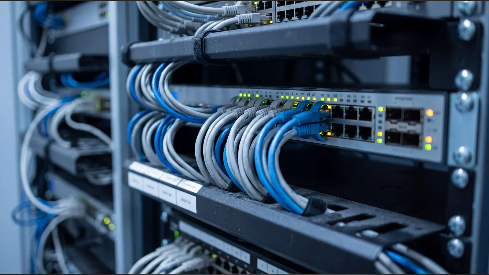 Dos bloques con conectores de forma distinta unidos por un adaptador amarillo en el centro