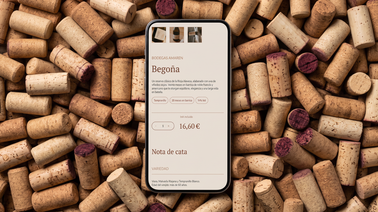 Ficha de un vino de la tienda de Familia Luis Cañas en escritorio y en móvil